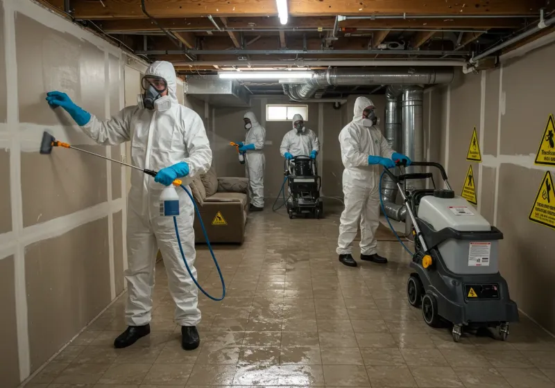 Basement Moisture Removal and Structural Drying process in Mount Greenwood, IL